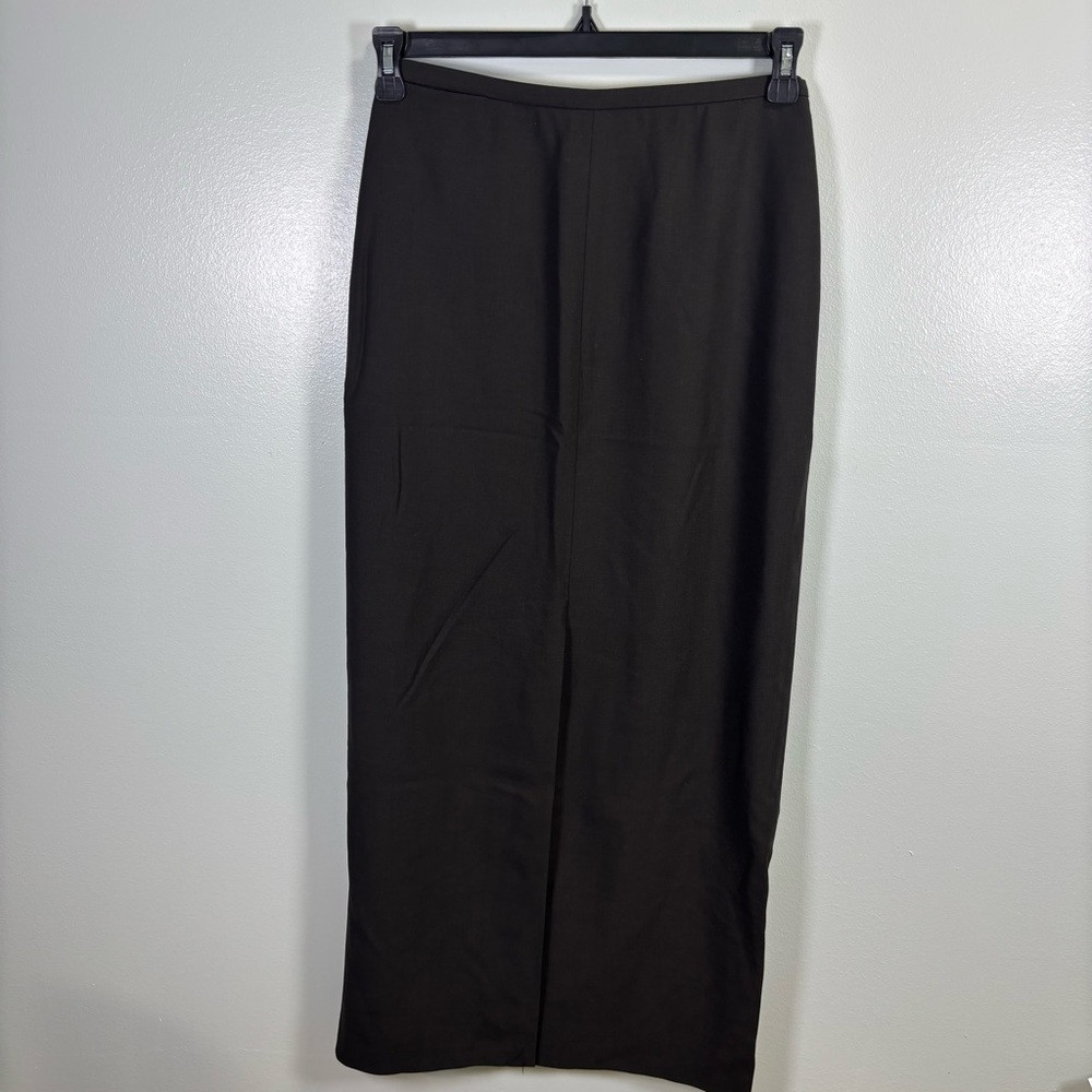 Dana Buchman Classic Black Wool Blend‎ Maxi Skirt Pockets Sz 6